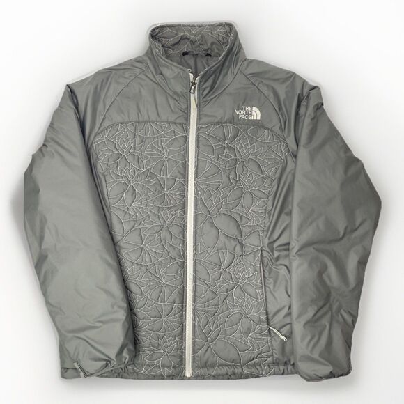 THE NORTH FACE Catawissa Lotus Flower Quilted Insulated Jacket Women XL Gray - Picture 1 of 13
